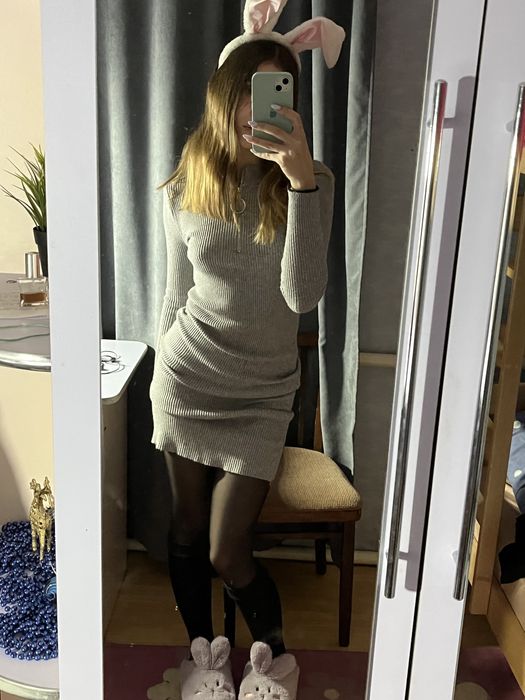 довга сукня  в рубчик