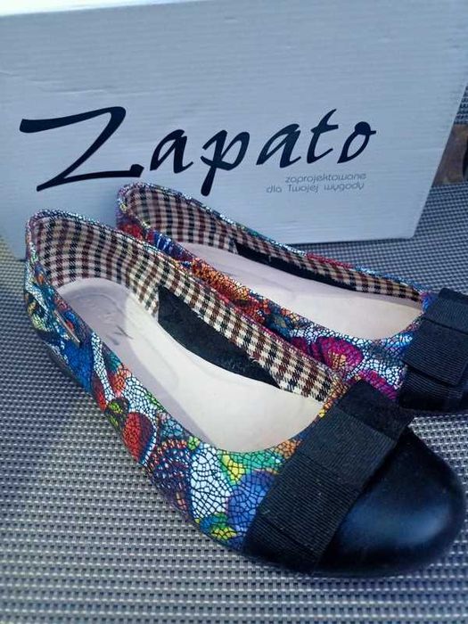 Balerinki zapato lordsy półbuty skórzane
