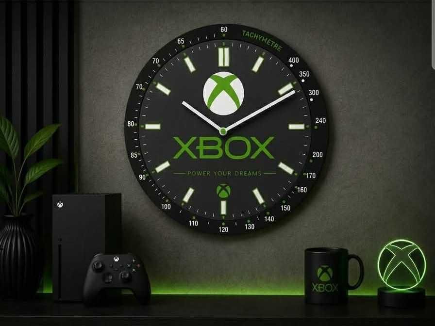 Gamingowy Zegar Ścienny XBOX Duży 3D Prezent dla dziecka do pokoju