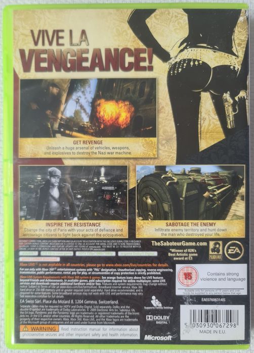 The Saboteur Xbox 360