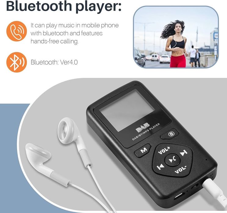 Цифрове радіо Bluetooth 4.0 Персональне кишенькове FM-радіо,мp3 плеєр