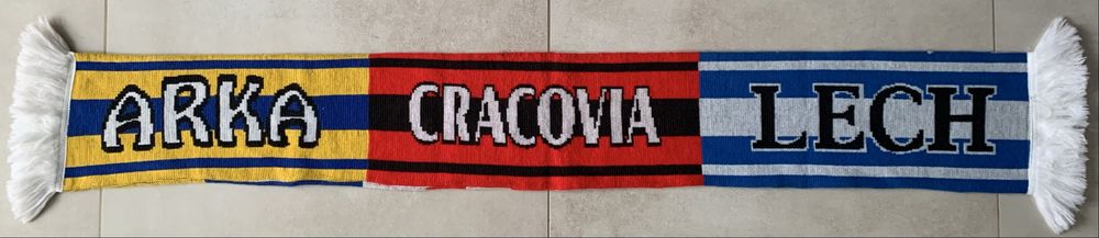 Szalik Arka Cracovia Lech Triada Unikat !