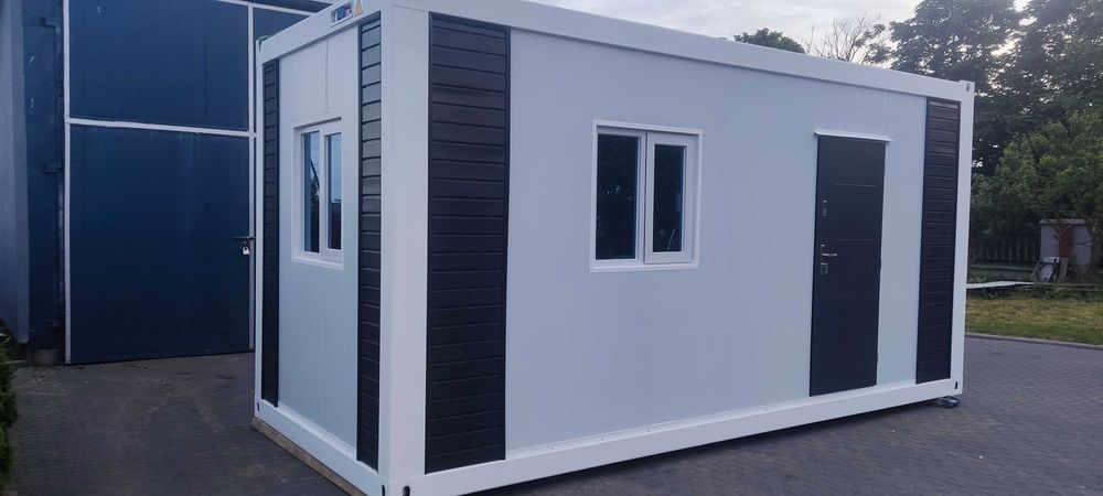 Kontener 5800 x 2480 x 2896  13m2 .całoroczny Wełna 10cm okna aluminium 2 szybowe – biuro / działka / budowa rodos