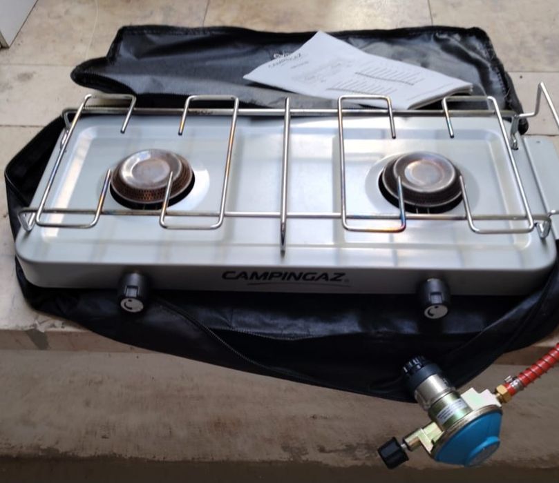Fogão de Campismo Campingaz 100 S CV Kit (2 Bicos) + Mala e Regulador