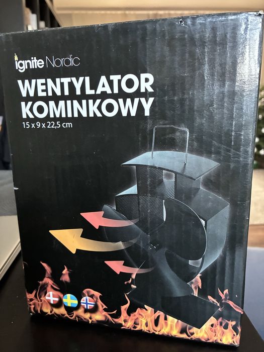 Wentylator kominkowy wiatrak z czujnikiem temperatury Ignite Nordic