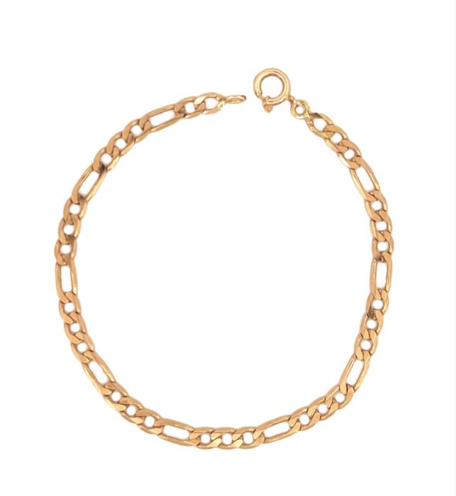 Pulseira Ouro 19,2k – Corrente Figaro 3+1 – 5mm – Como Nova