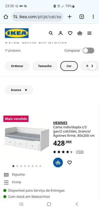Sofa cama branco novo