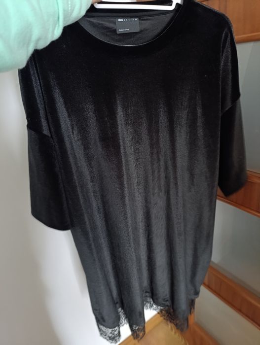 Sukienka aksamitna t-shirtowa oversize Asos rozmiar 44/46
