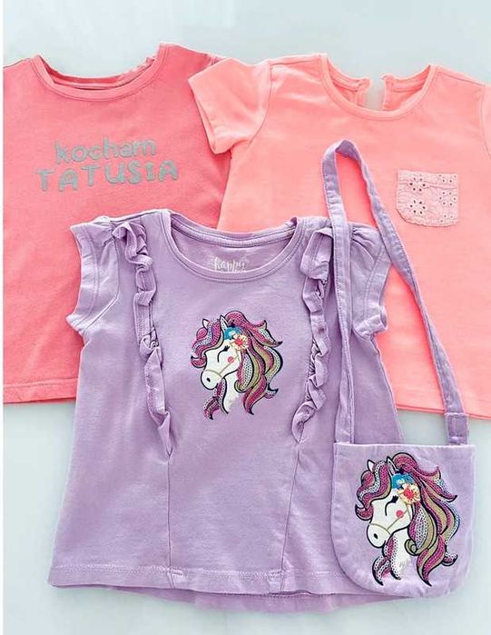 Komplet bluzek dziecięcych na krótki rękaw, Smyk, rozmiar 92