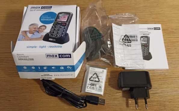 TELEFON Maxcom MM462BB + Fabrycznie NOWA BATERIA i ładowarka, pudełko
