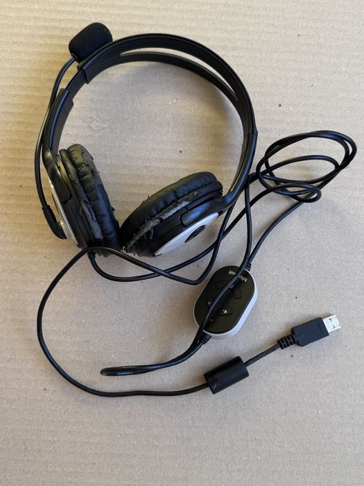 Навушники дротові usb довгий кабель Microsoft з мікрофоном  headset