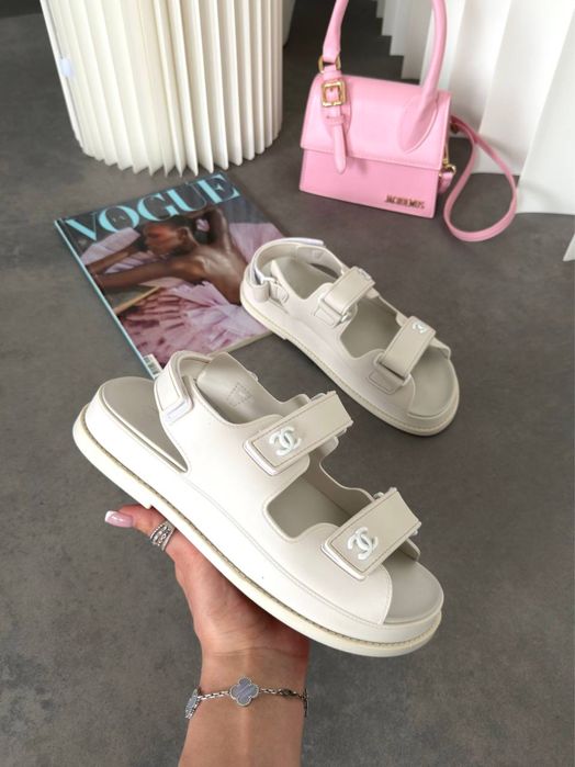 Chanel ''Dad"" Sandals Beige  шанель босоніжки сандалі