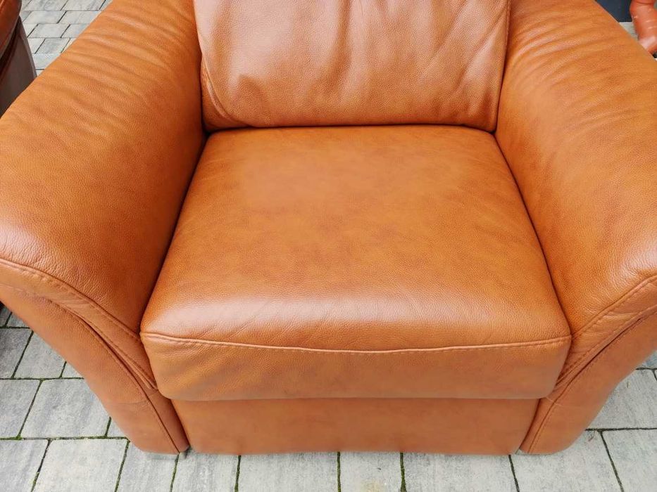 Fotele skóra naturalna KLER z funkcją relax rozkładane elektrycznie