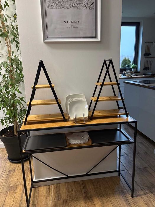 Patera Drewniana Trzypoziomowa Industrialna 53 cm