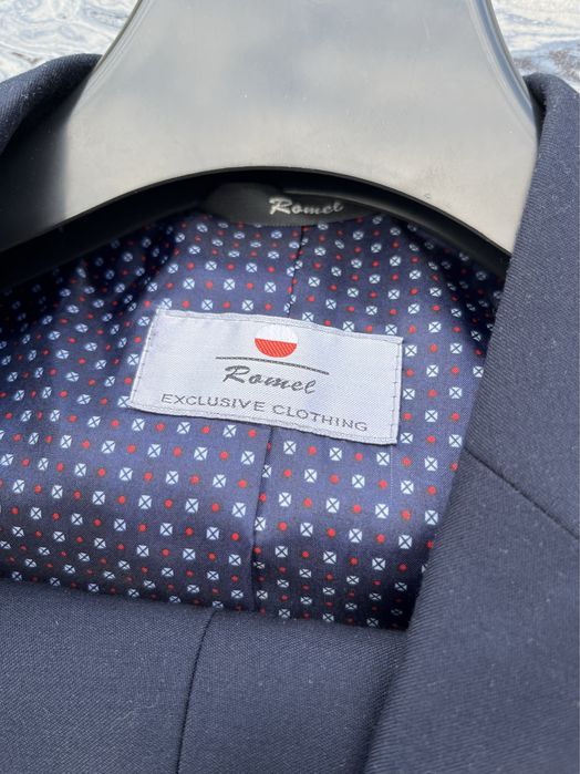 Garnitur granatowy na wzrost ok. 194 cm, stan idealny