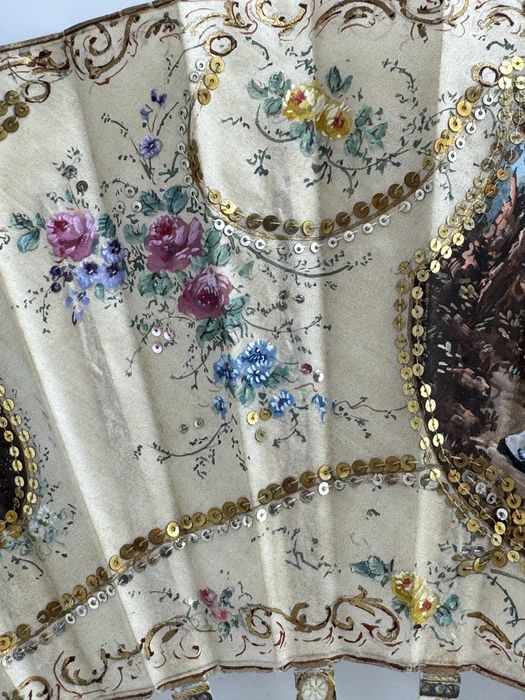 Leque Francês Elegante – Circa 1780, Estilo Luís XVI Rococó