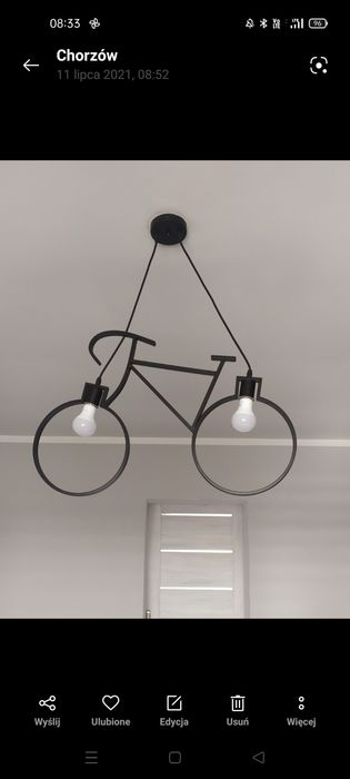 Lampa sufitowa rower