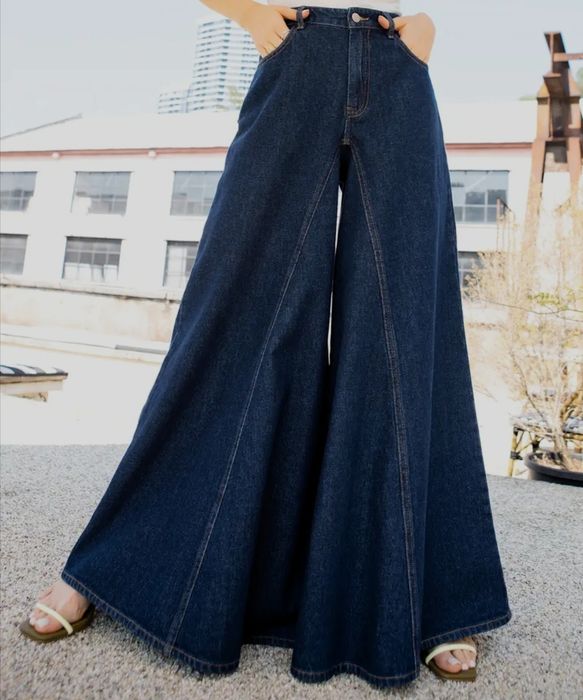 NOWE 34 XS 36 S 2w1 Spódnico Spodnie Baggy Jeansy szerokie Dzwony