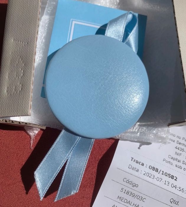 2 Medalhas de prata para Baptizado menino