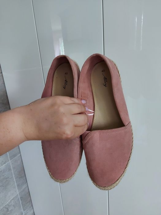 Espadryle brudny róż 40
