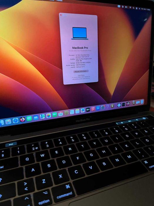 Macbook Pro 13" z Touchbar