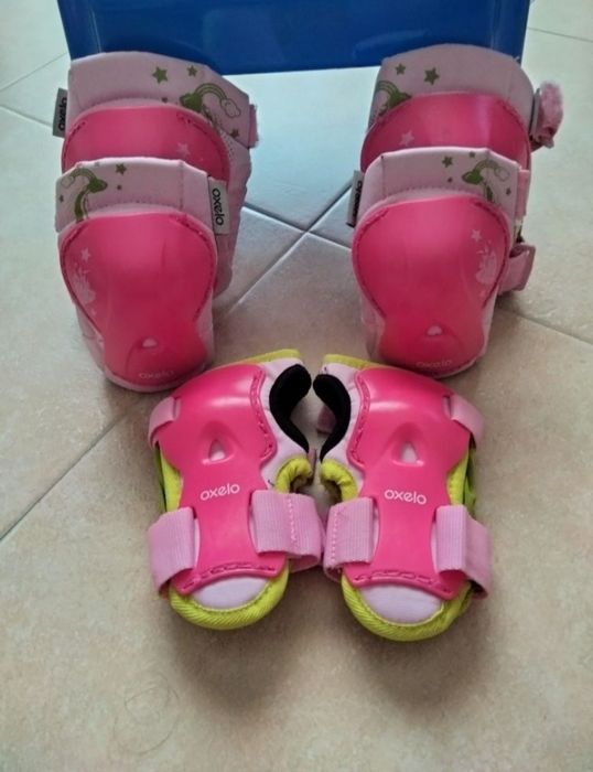Patins em linha com proteções