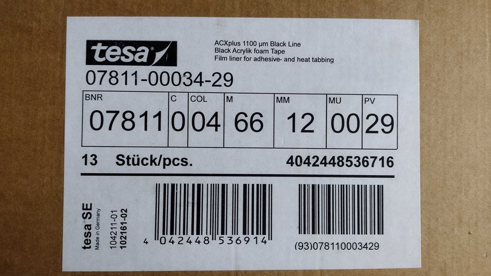 Czarna dwustronna Taśma akrylowa