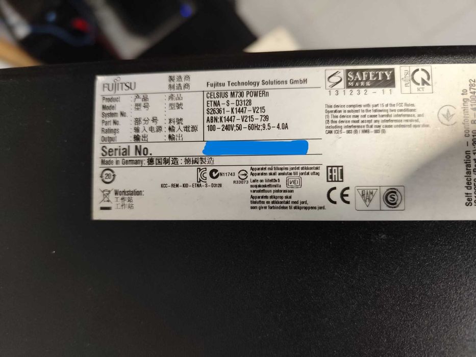 Fujitsu Celsius M730power - 32GB - Xeon E5-1620 2 x 256GB SSD