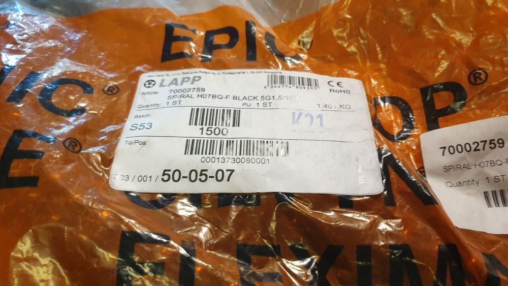SPIRAL H07BQ-F BLACK 5G1.5/1000 przewód spiralny