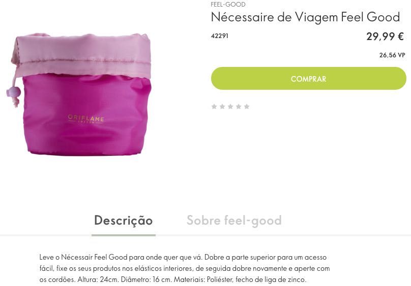 Necessaire de Viagem ORIFLAME Novo
