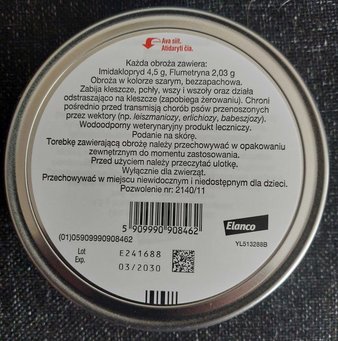 Obroża dla psa pchły kleszcze nowa 70cm
