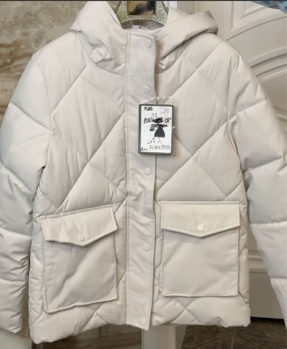 Куртка на теплу зиму, s/m, молочна