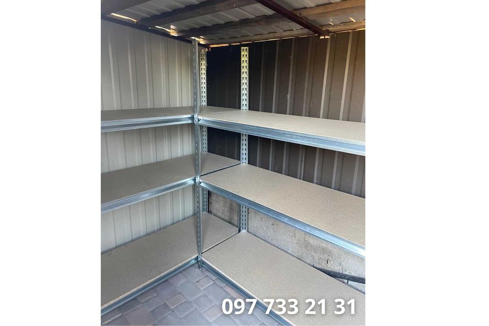 Стелаж в погреб або гараж. Міцний, 270 кг на полицю. Ширина 1.53 м