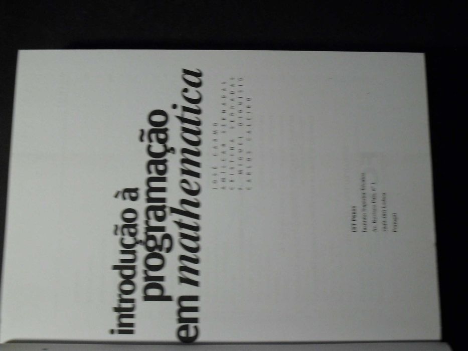 Carmo (José-Amílcar Sernada);Introdução à Programação em Mathematica