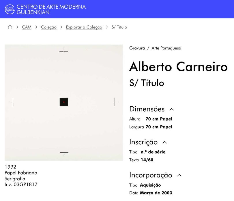 Serigrafia Alberto Carneiro