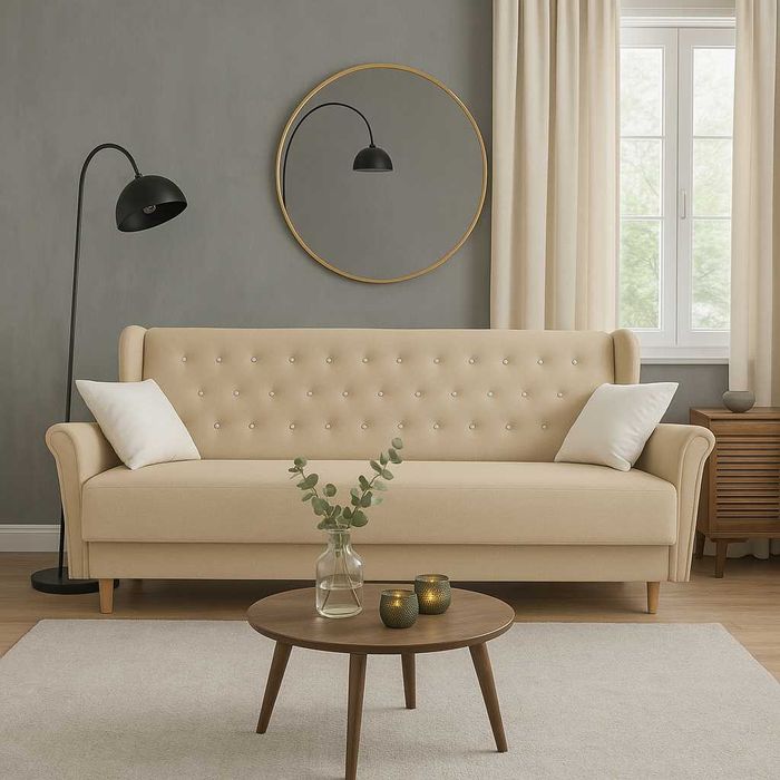 Wersalka uszak z kryształkami z funkcją spania i pojemnikiem