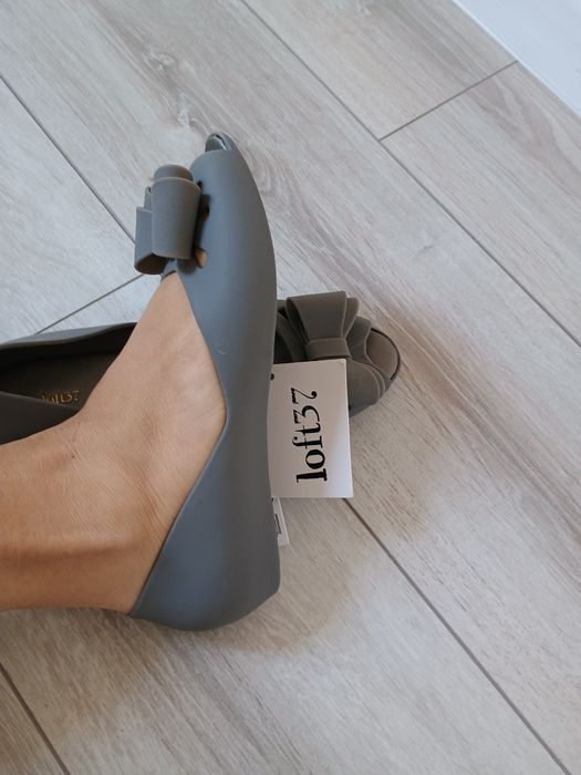 Buty damskie sandałki meliski szare r 37 38 23,5 cm balerinki