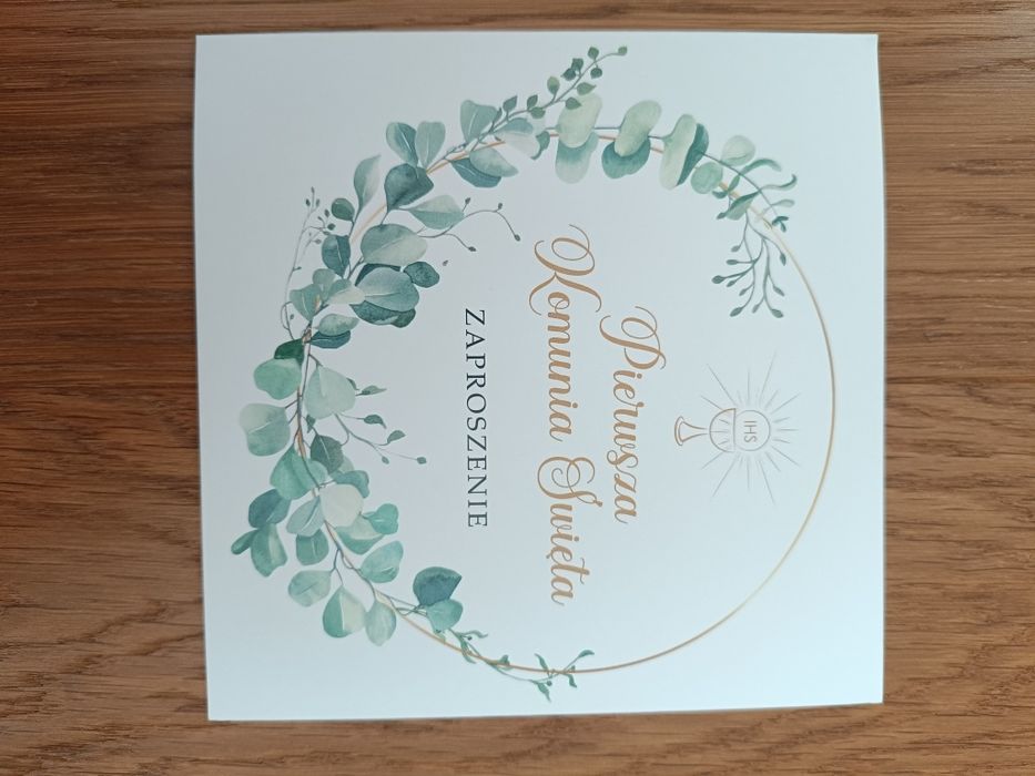 Zaproszenie Pierwsza Komunia Święta  koperta