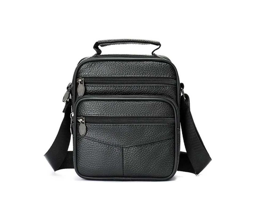 Duża listonoszka męska na ramię torba do pracy skórzana skóra