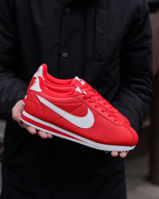 Кросівки Nike Cortez червоні шкіряні | кроссовки Nike Cortez