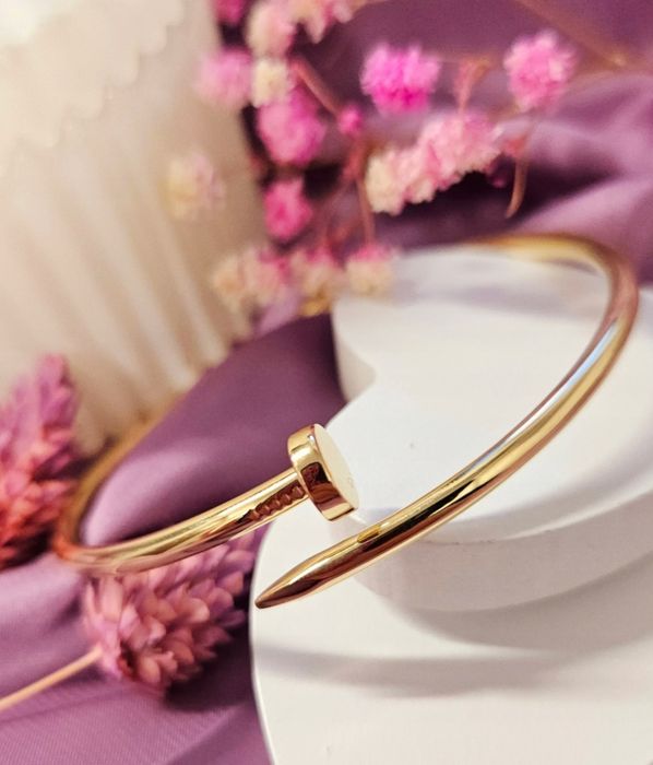 Złota bransoletka. Gwóźdź. Bangle. Sztywna. Próba 585