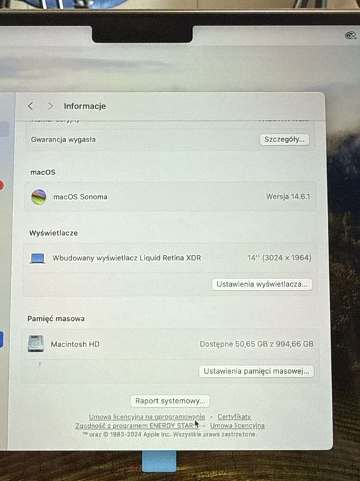 Macbook 14 Pro M2 Pro 16gb 1Tb ssd magsafe 96w