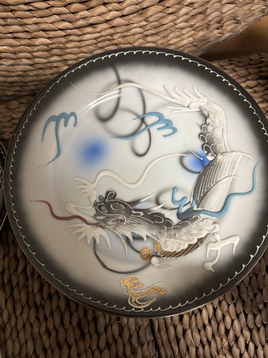 Serviço de Chá Japonês Dragonware Moriage - Casca de Ovo c/ Litofania