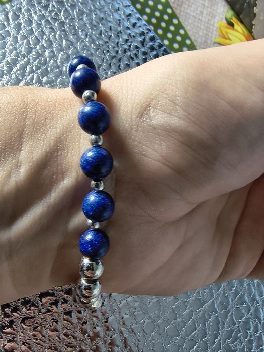 Różaniec na rękę bransoletka lapis lazuli