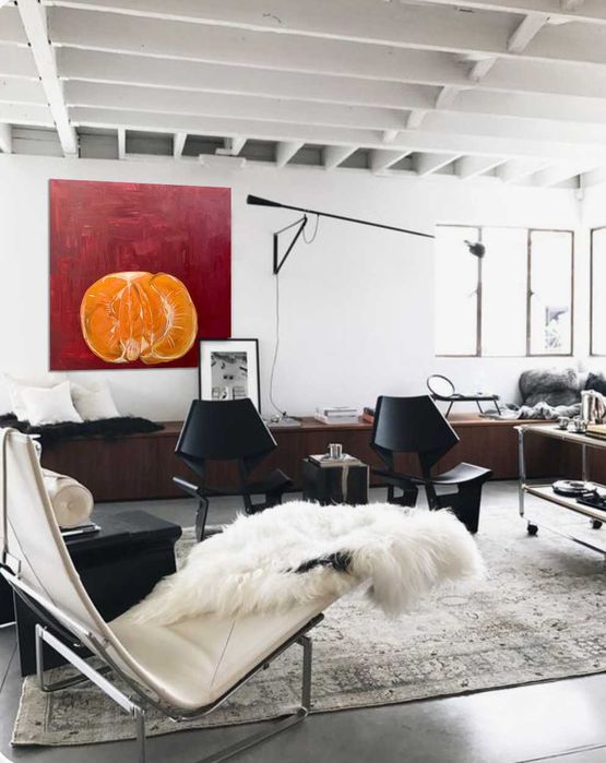 Obraz "Mandarynka" akryl na płótnie 120 x 120 cm