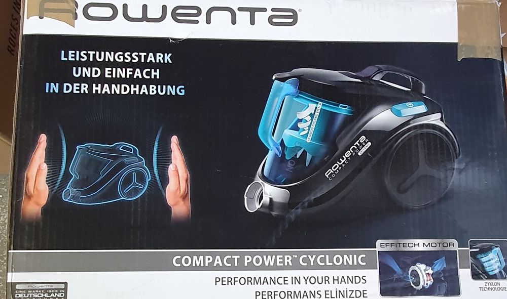 Odkurzacz bezworkowy Rowenta 750W kolor czarny/niebieski