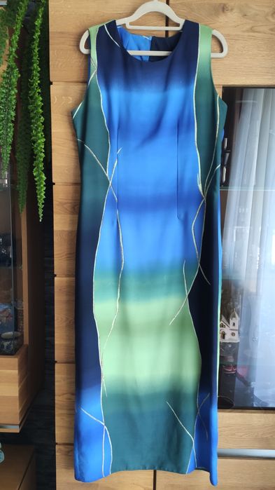 Śliczna kolorowa długa sukienka r.42