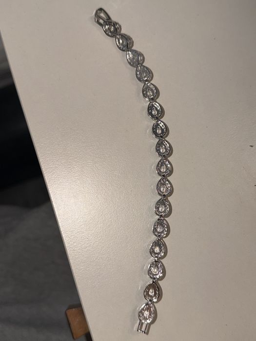 Srebrna bransoletka cyrkonie swarovski