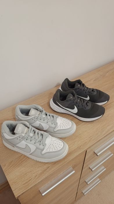 Білі кеди Nike US 7, 38 р.Кросівки сірі 4,5Y, 36,5 розмір