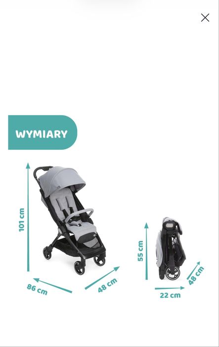 CHICCO WE lekki wózek spacerówka DO 22 KG + TORBA,